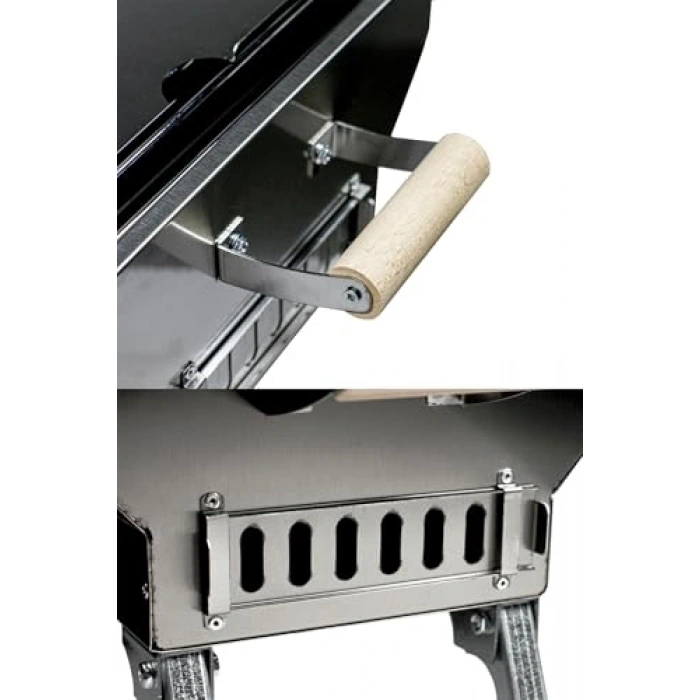 Katlanır krom manl, kapaklı ve ayaklı tasarım