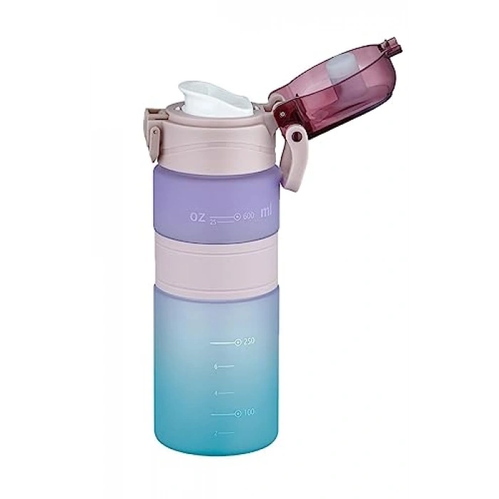 Kaydırmaz Silikon Su Matarası, 600ml Kapasite ile Rahatlık