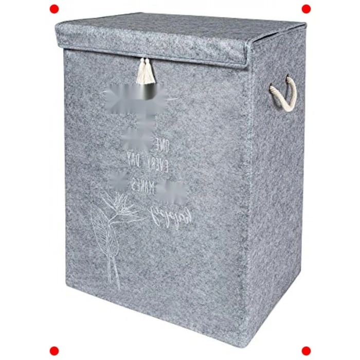 Keçe Kapaklı Çok Amaçlı Saklama Sepeti - Bej