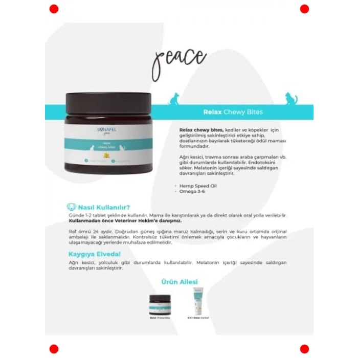 Kedi Köpek Stres Önleyici Çiğneme Tableti