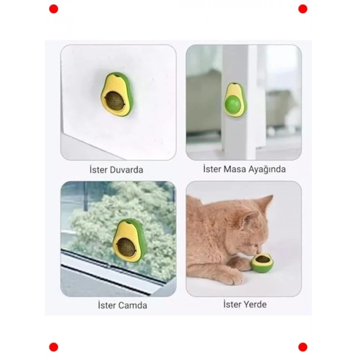 Kedi Nanesi Avokado Şekilli Yalama Topu Catnip Oyuncağı