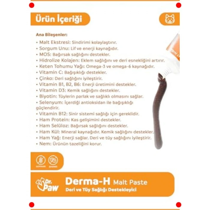 Kedi Tüy & Cilt Sağlığı Malt Pastası (100 gr)