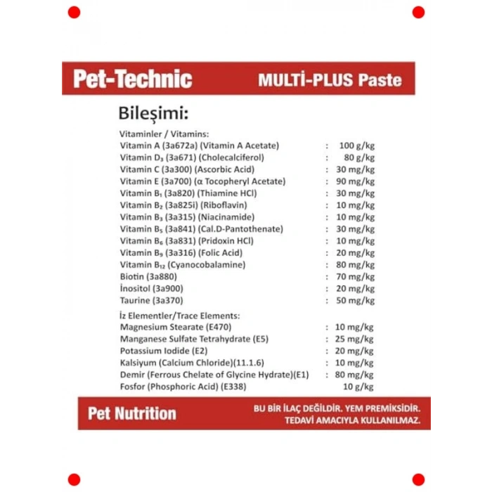 Kedi ve Köpek Multivitamin Mineral Macunu - 100g