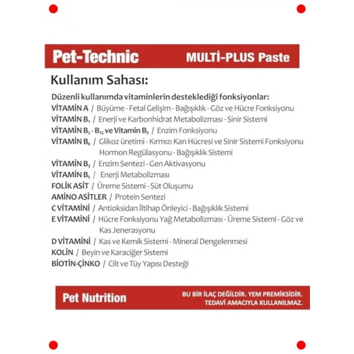 Kedi ve Köpek Multivitamin Mineral Macunu - 100g