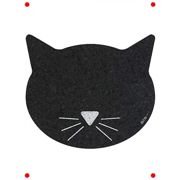 Kedi Yüzlü Geri Dönüştürülmüş Kauçuk Mama Altlığı