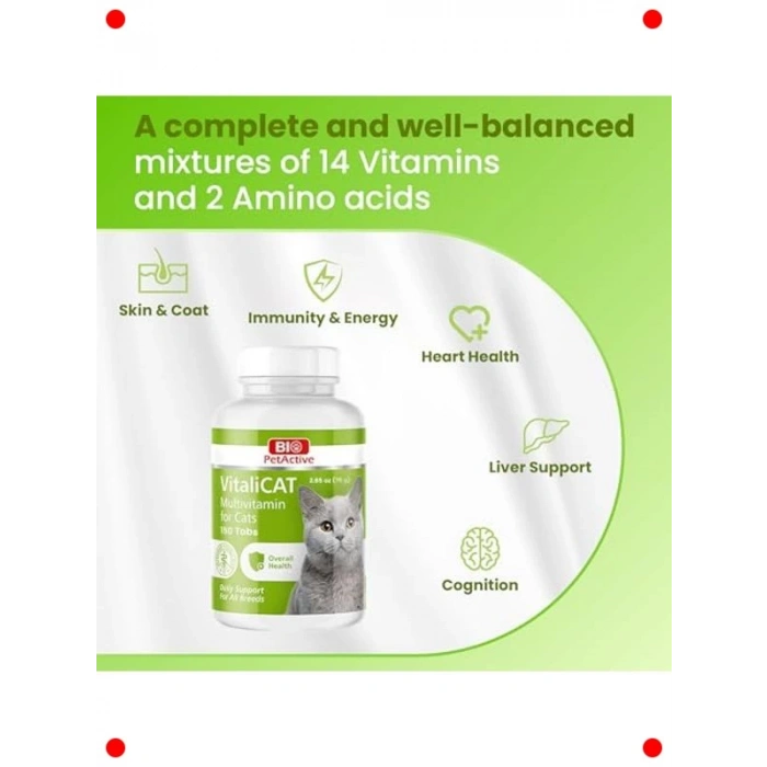 Kediler İçin Multivitamin Takviyesi 150 Tablet