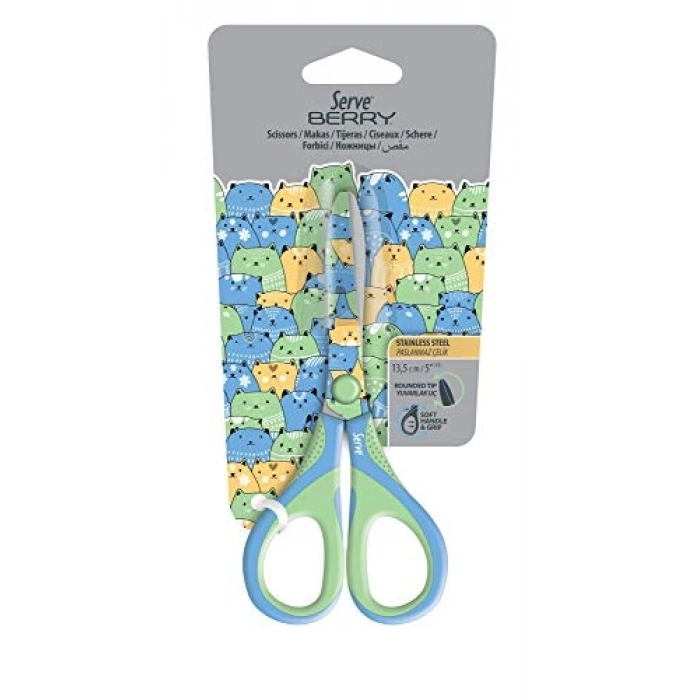 Kedili Tekli Pastel Makas, Eğlenceli Tasarım