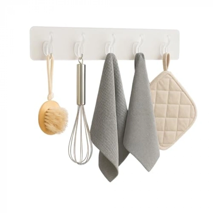 Kendinden Yapışkanlı 5 Kancalı Askı Seti, Pratik Montaj