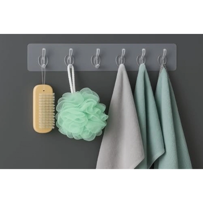 Kendinden Yapışkanlı 5 Kancalı Askı Seti, Pratik Montaj