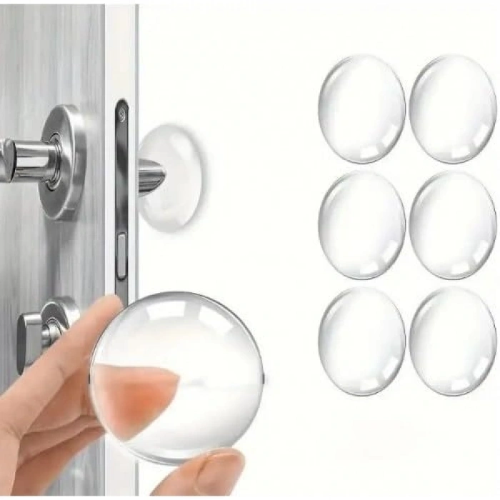 Kendinden Yapışkanlı Şeffaf Kapı Duvar Koruyucu, 6lı Set