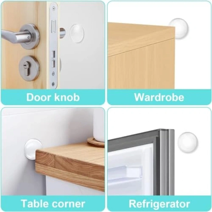 Kendinden Yapışkanlı Şeffaf Kapı Duvar Koruyucu, 6lı Set