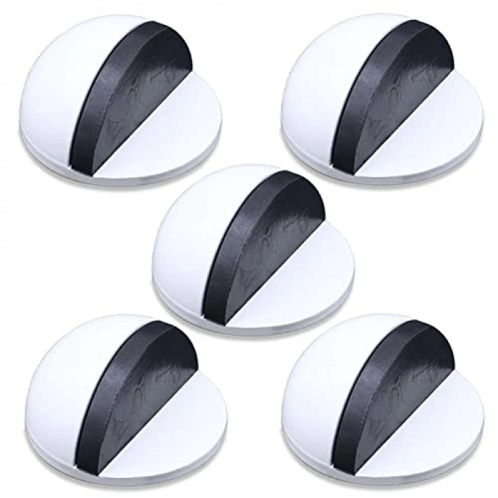 Kendinden Yapışkanlı Yarımay Kapı Stoperi, 5 Adet, Beyaz Renk