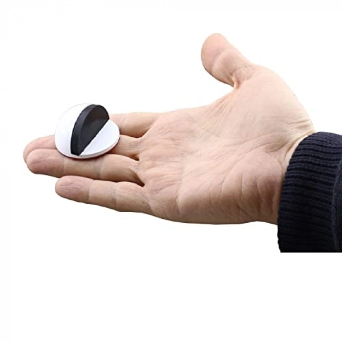 Kendinden Yapışkanlı Yarımay Kapı Stoperi, 5 Adet, Beyaz Renk