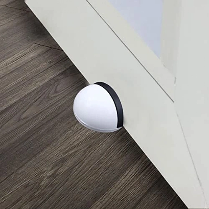 Kendinden Yapışkanlı Yarımay Kapı Stoperi, 5 Adet, Beyaz Renk