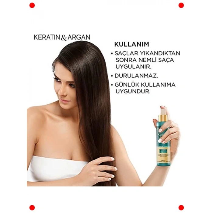 Keratin & Argan Onarıcı Sıvı Saç Bakım Kremi 150 ml