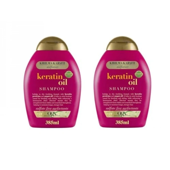 Keratin Yağı İçeren Şampuan, 385 ml İki Adet