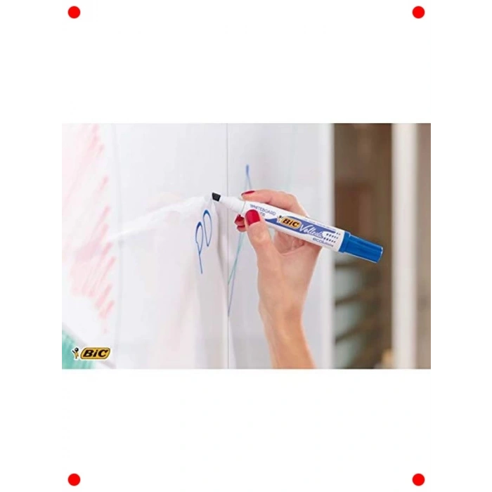 Kesik Uçlu Beyaz Tahta Kalemi - Kırmızı (12li Kutu)