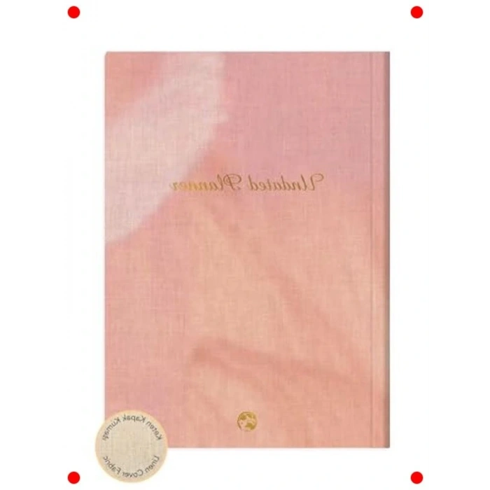 Keten Ciltli Süresiz Planlayıcı Defter, Pembe, 17x24