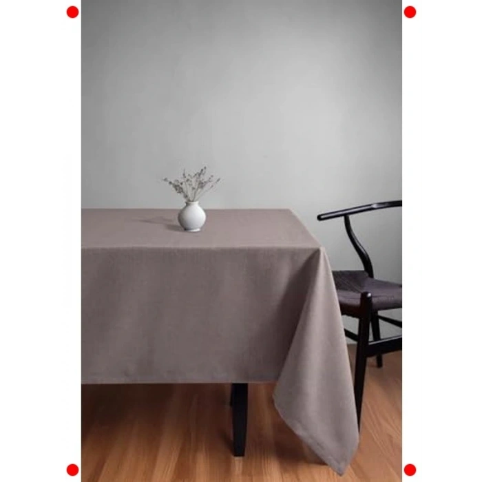 Keten Doku Masa Örtüsü - Açık Vizon (140x220 cm)