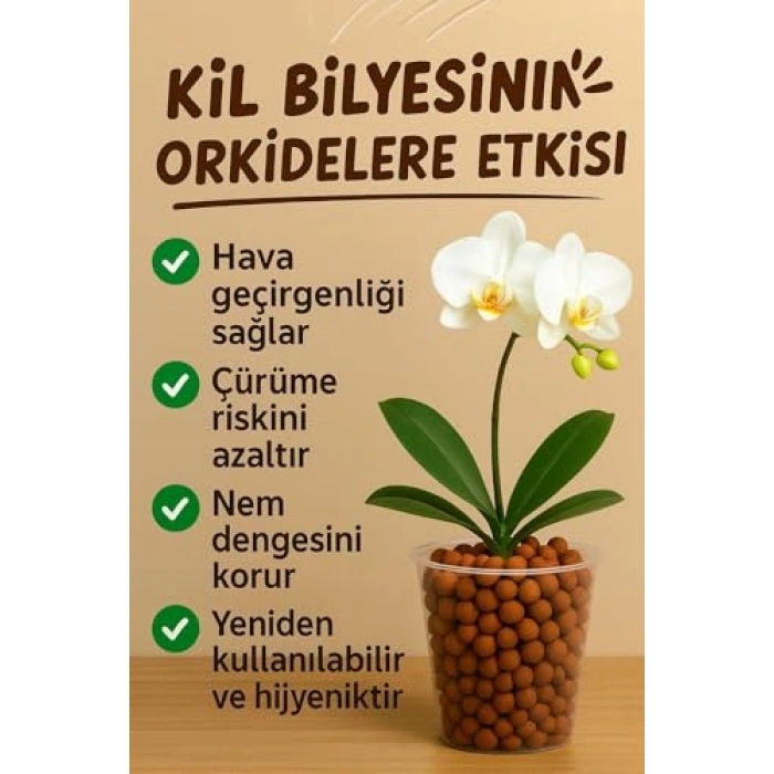 Kil Bilyesi Orkide Yetiştirme Ortamı - 8-16 mm Boyutunda