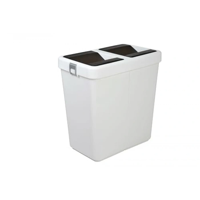 Kilitli Çöp Kovası, 80 Lt, Beyaz Renk
