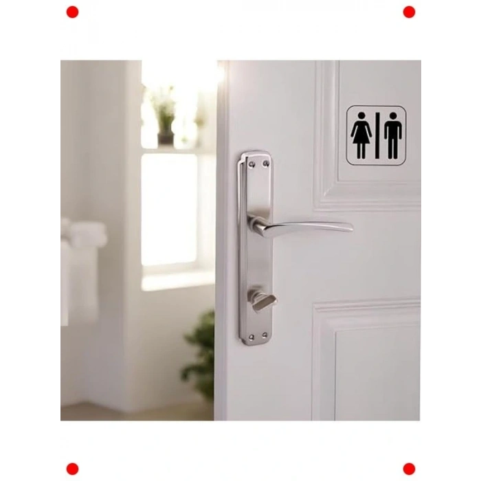 Kilitli WC Banyo Kapı Kolu Takımı (2 Adet)