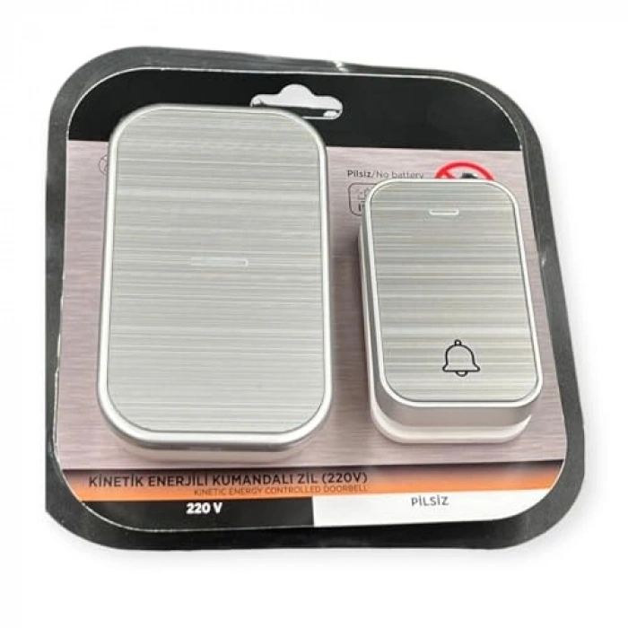 Kinetik Enerjili Kablosuz Kapı Zili, 150 m Mesafe ve 38 Melodi