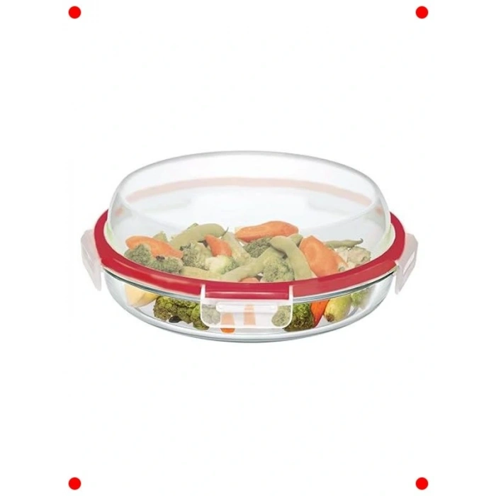 Kırmızı Kapaklı 1840 cc Cam Saklama Kabı