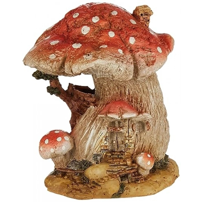 Kırmızı Mantar Temalı Peri Evi Figürü, Teraryum Dekorasyonu