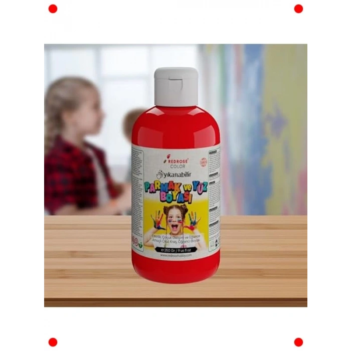 Kırmızı Parmak Boyası 250 gr - Çocuk Sanat