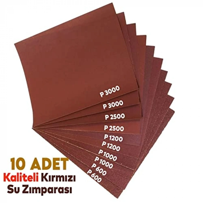 Kırmızı Pasta Cila Süngeri Seti 150mm 13 Parça Kaliteli