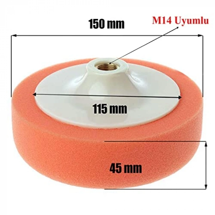 Kırmızı Pasta Cila Süngeri Seti 150mm 13 Parça Kaliteli