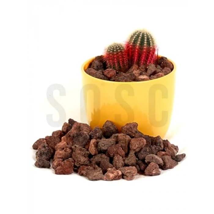 Kırmızı pomza taşı, 2-3 cm, volkanik cürüf