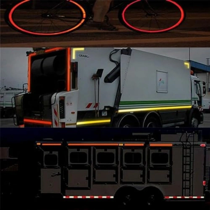 Kırmızı Reflektif Bant 7.5 cm 5 Metre İkaz Şeridi