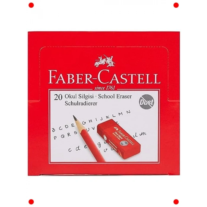 Kırmızı Silgi, 20 Adet, Kolay Silen, Yumuşak, Dayanıklı