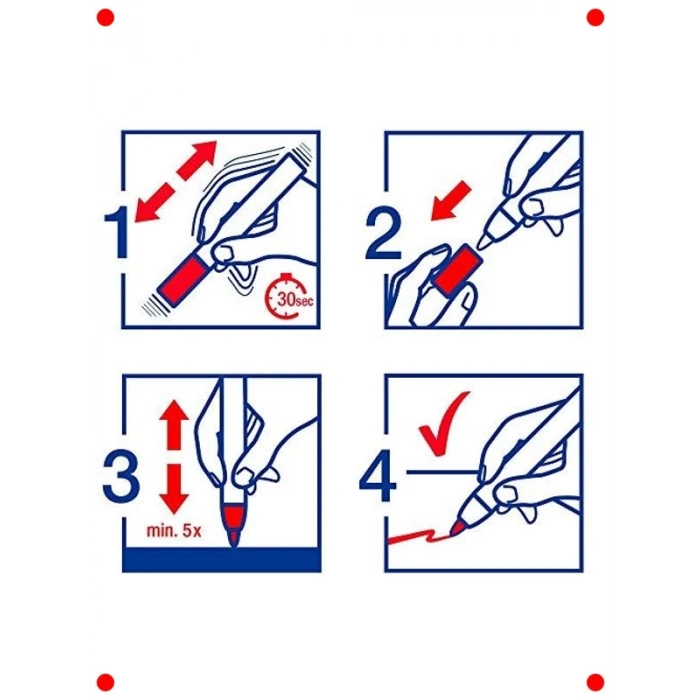 Kırmızı Sıvı Tebeşir Kalemi - 4-15 mm Kesik Uç