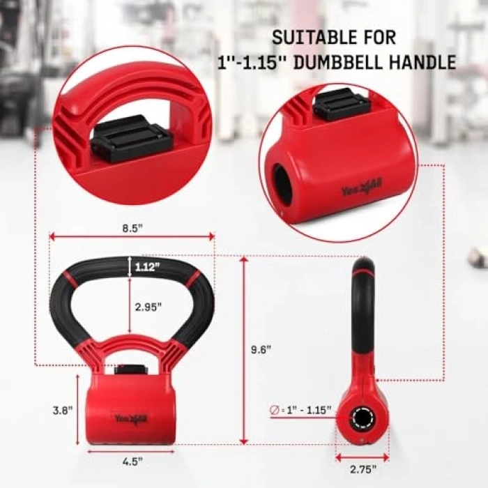 Kırmızı/Siyah Dambıl Antrenmanları İçin Kettle Grip Sap