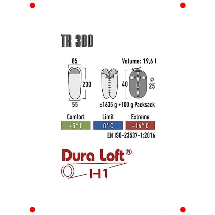 Kırmızı Soğuk Hava Uyku Tulumu Sol Fermuarlı -16°C