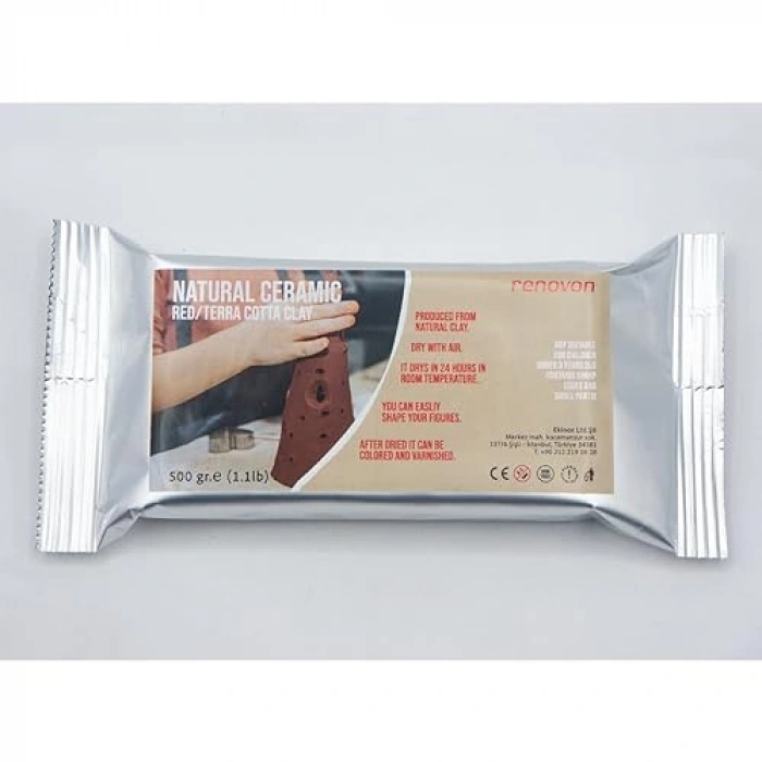 Kırmızı Terra/Cotta Renkli Serak KİL Hamuru, 500 gr