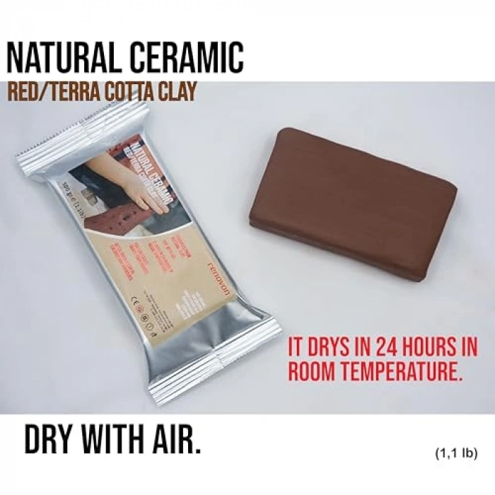 Kırmızı Terra/Cotta Renkli Serak KİL Hamuru, 500 gr