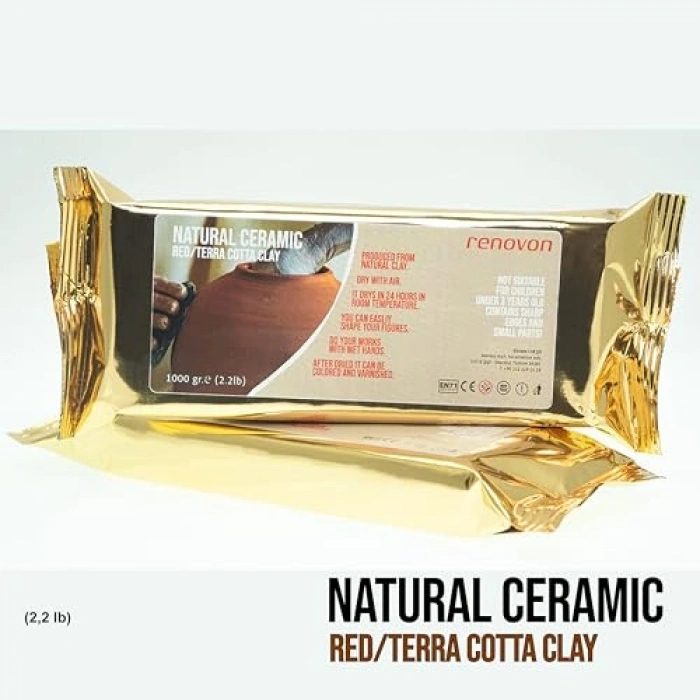 Kırmızı/TerraCotta Renkli Serak KİL Hamuru, 1000 gr