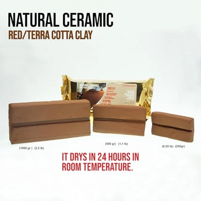 Kırmızı/TerraCotta Renkli Serak KİL Hamuru, 1000 gr