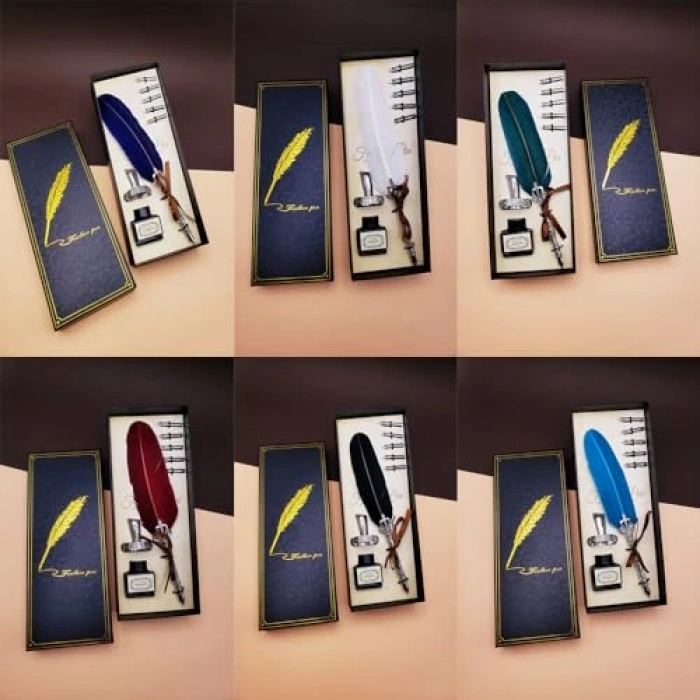 Kırmızı Tüylü Divit Kalem Seti, Özel Tasarım