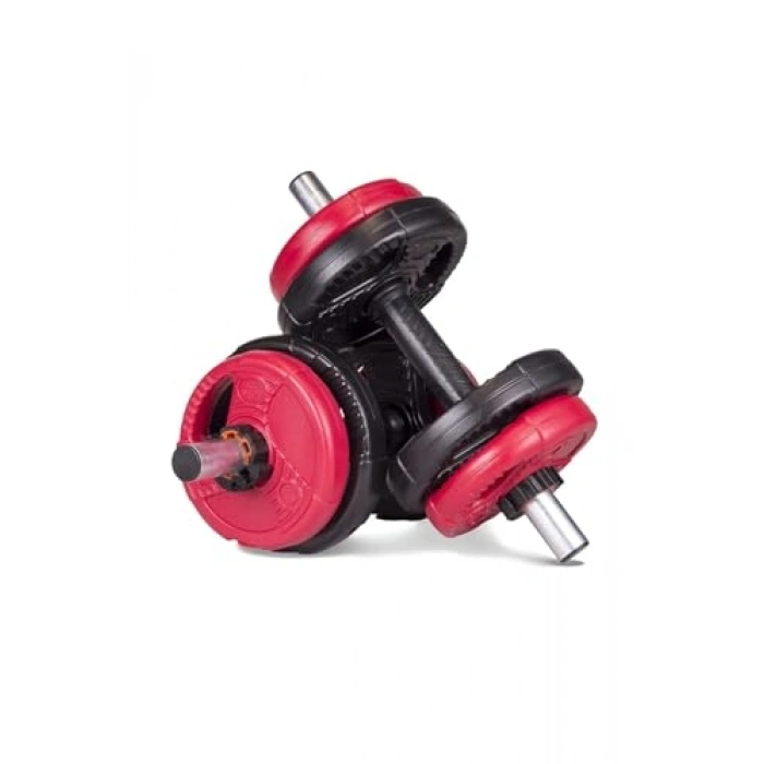 Kırmızı ve Siyah Renkli Multifonksiyonel Grip Plate Dumbbell Set