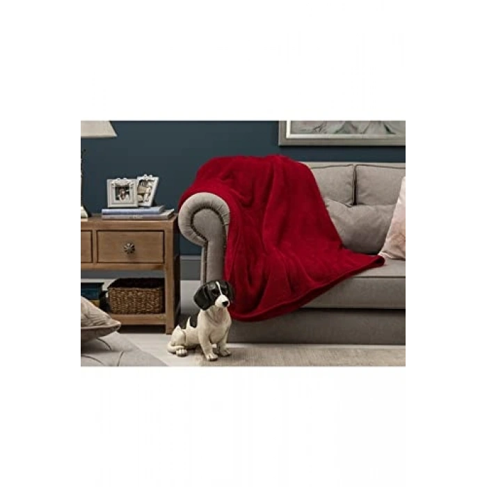 Kırmızı Wellsoft Televizyon Battaniyesi, 100x170 cm Tek Kişilik