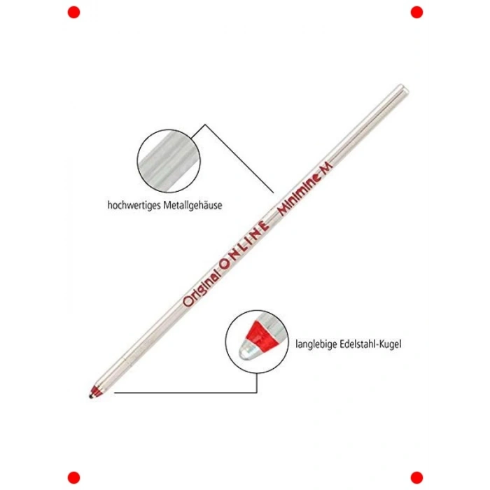 Kısa Boy Kırmızı Mürekkep Kartuşu - 3lü Set