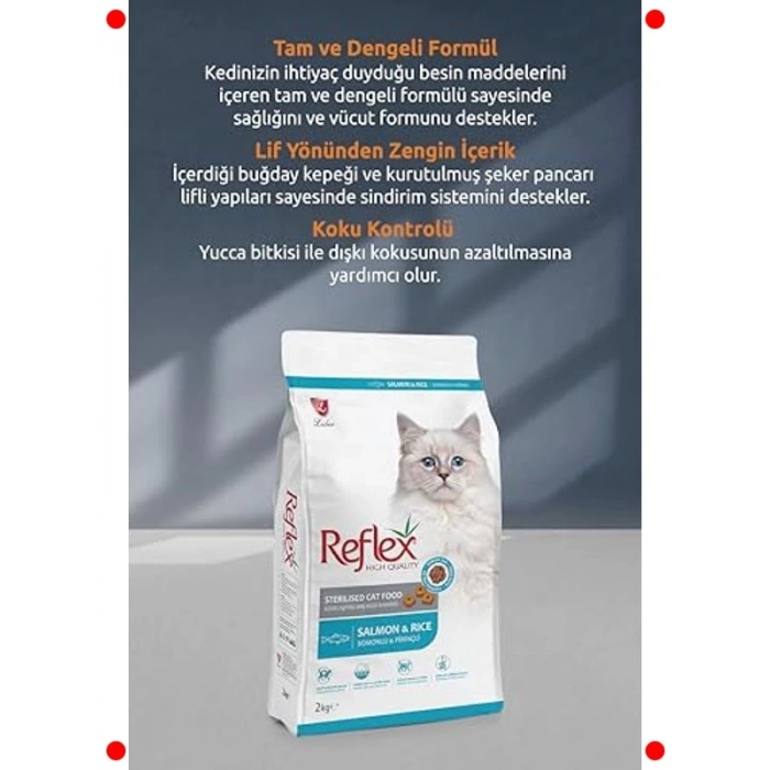 Kısır Kediler İçin Somonlu Pirinçli Mama (15 Kg)