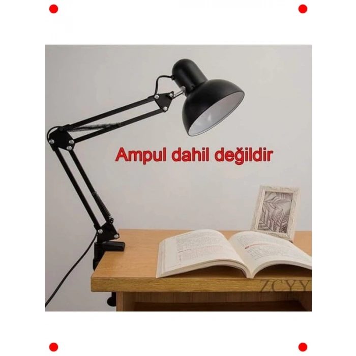 Kıskaçlı 3 Eklemli Ayarlanabilir Çalışma Lambası