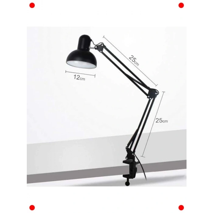 Kıskaçlı 3 Eklemli Ayarlanabilir Çalışma Lambası