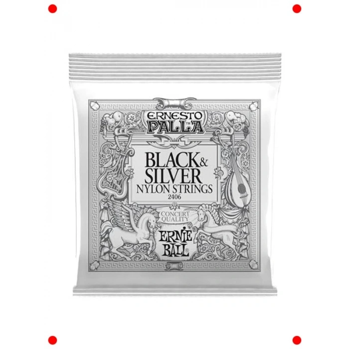 Klasik Gitar Telleri Naylon Siyah & Gümüş Set